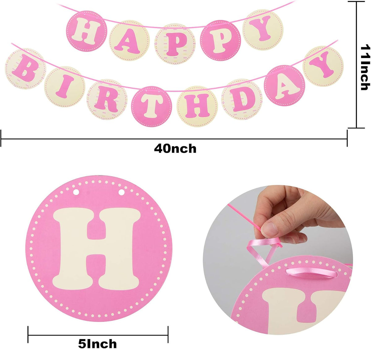 Dog Birthday Celebration Supplies Set: Bandana, Hat, Banner, and Bow Tie Scarf Decorations (Pink with Balloon)